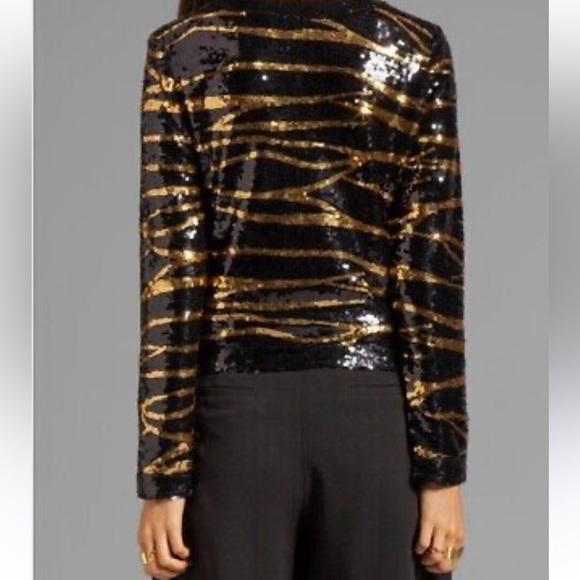 Lover + Friends Excusez Moi Sequin Jacket in Wildcat Sz XS - Picture 3 of 12